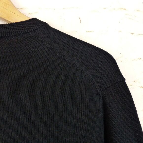 VTG Express Sweater Men L Black V-neck Lion Crest Logo Cotton Preppy Y2K NWT - Picture 8 of 11